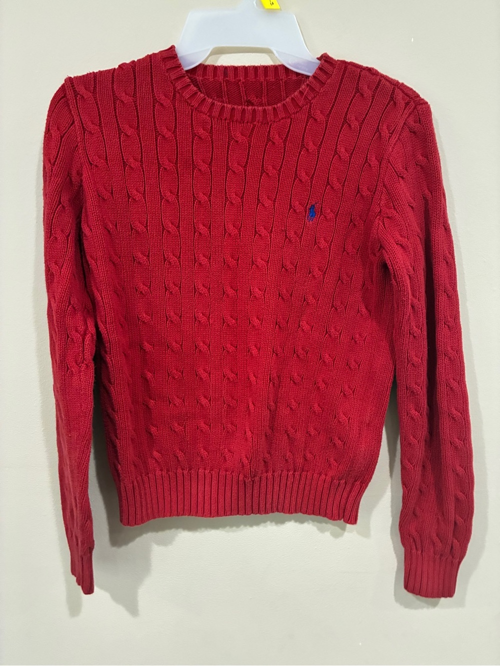 Polo by Ralph Lauren Red Cable Crewneck Sweater